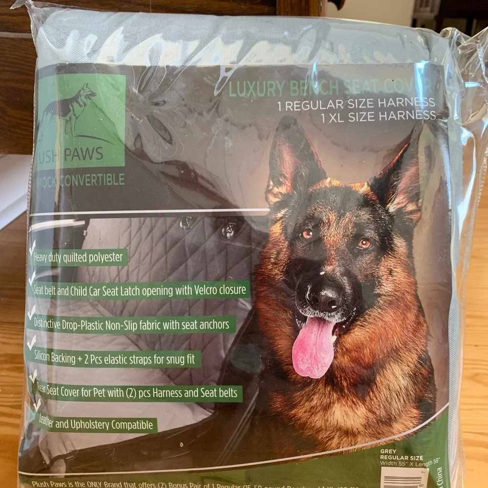 Gray Dog Bench Car Seat Cover